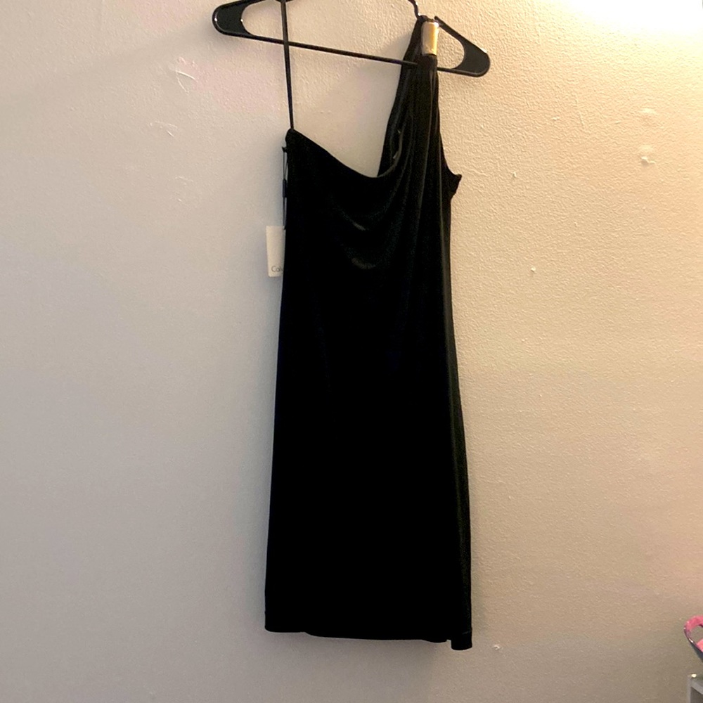 Calvin Klein black shoulder strap dress